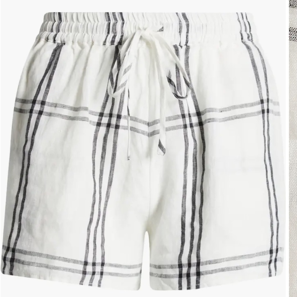 L*SPACE | Rio Linen Cover-Up Drawstring Shorts Flannel - Picture 6 of 8
